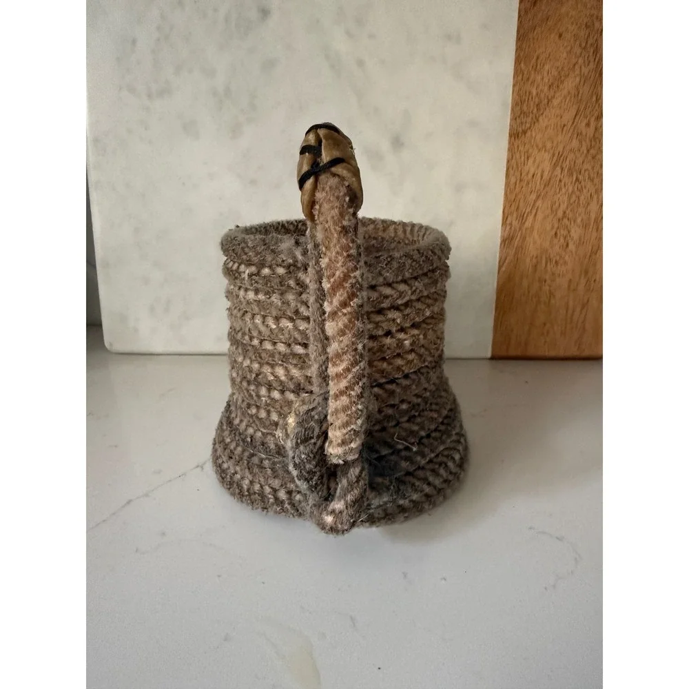 Lariat Rope Beer Mug‎ set Holder Western Star Concho Leather Tassel Drink cowboy